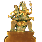 Brass Vishnu Lakshmi Garuda Antique Patina 12" Trinity | Jaipurio